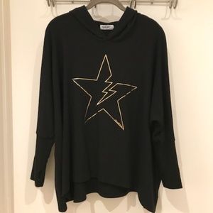 NWT Lauren Moshi Hoodie Star Bolt Graphic XS/S
